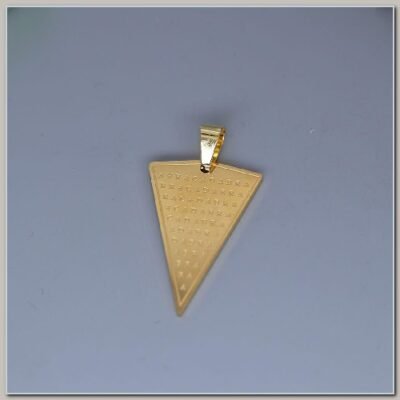 Pingente Abracadabra Triangular Proteção e Cura Dourado
