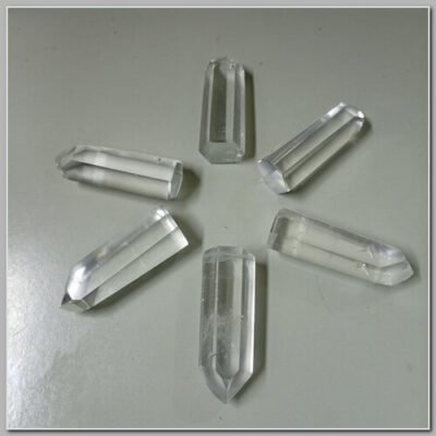 kit 6 Pontinhas Sextavada Cristal Transparente Extra 4cm