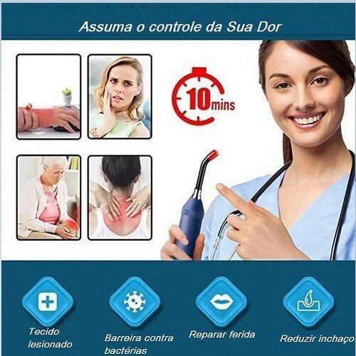 Caneta LED Vermelho Azul e Infra Aftas Herpes Dores e Pele