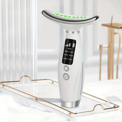 Aparelho Rosto Pescoço LED Multicolor Vibra Aquece HY69