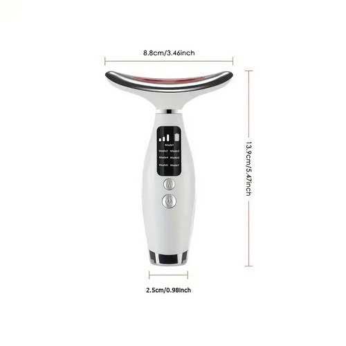 Aparelho Rosto Pescoço LED Multicolor Vibra Aquece HY69