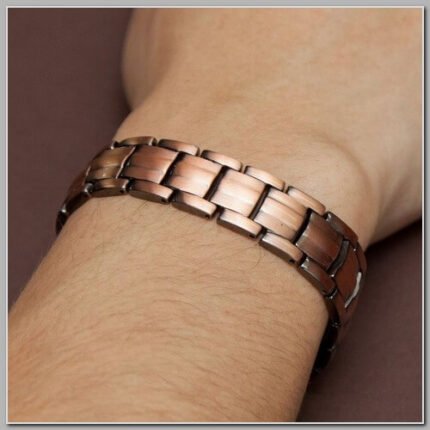 Pulseira de Cobre Masculina Magnética Regulável 205x15mm
