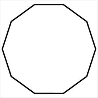 Decágono Simples Gráfico PVC 19x19cm por 1mm