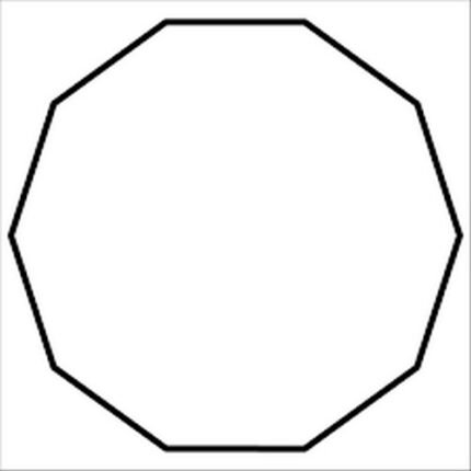 Decágono Simples Gráfico PVC 19x19cm por 1mm