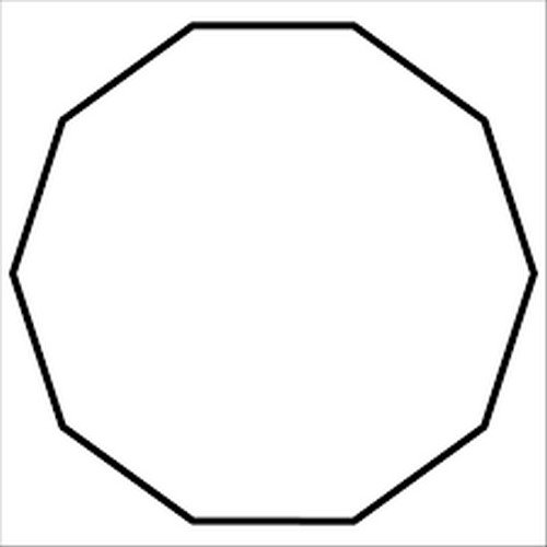 Decágono Simples Gráfico PVC 19x19cm por 1mm