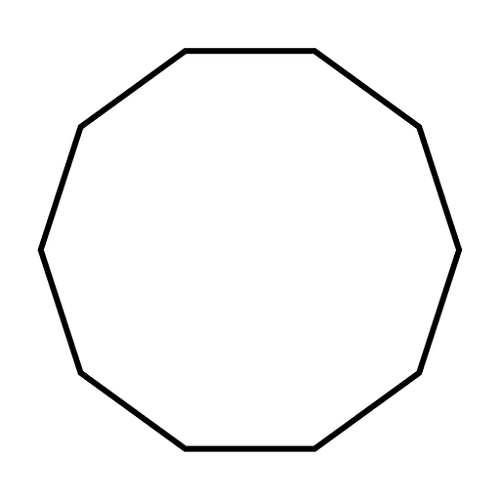 Decágono Simples Gráfico PVC 19x19cm por 1mm