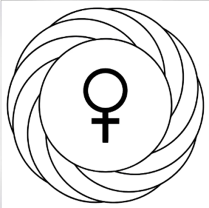 Turbilhão com Vênus Gráfico Radiônico de PVC 19x19cm