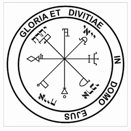 Pantáculo de Saturno Gráfico Radiônico PVC 19x19cm