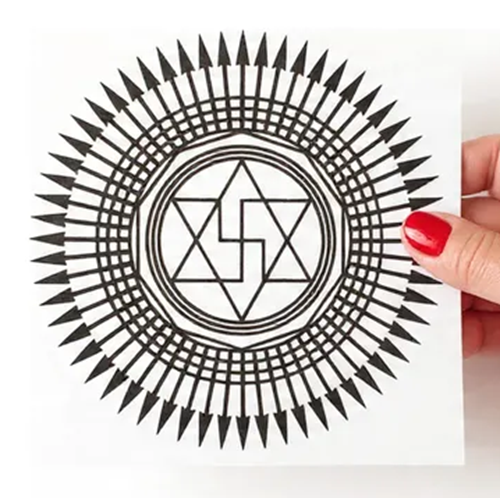 Queima de Karma Gráfico Radiônico PVC 17 cm 19x19cm