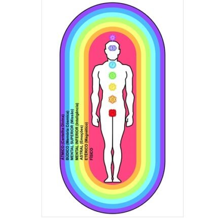 Aura Humana e Chakras Colorido Gráfico PVC 19cm