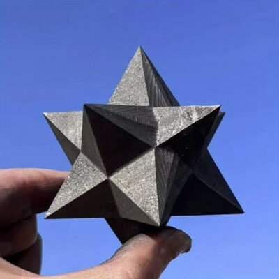 Estrela de Shungita Merkabah 12 Pontas Meditação e Foco 4cm