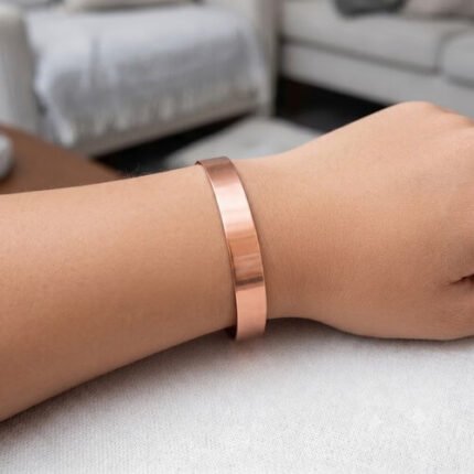Pulseira de Cobre Puro Unissex Lisa Regulável 16cmx1cm