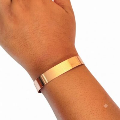 Pulseira de Cobre Puro Unissex Lisa Regulável 18cmx1cm
