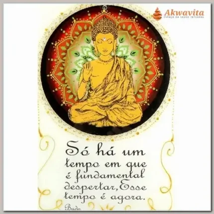 Quadro Buda Pintado em Vidro-O Tempo é Agora