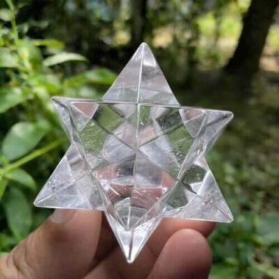 Estrela Merkabah de Cristal 12 Pontas 4cm Geometria Sagrada