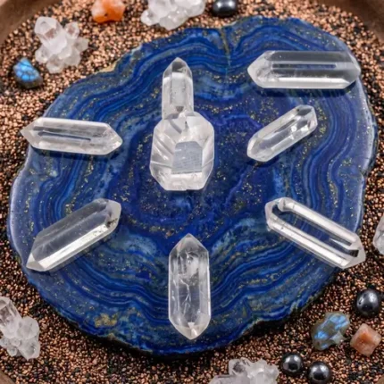 Cristais Biterminados kit Mandala Reiki III 7UN 7x2cm 340gr