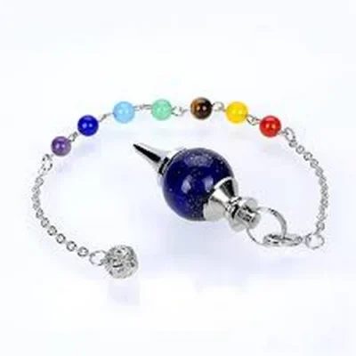 Pêndulo Lápis Lázuli Bola com Ponta Corrente Chakras 4cm