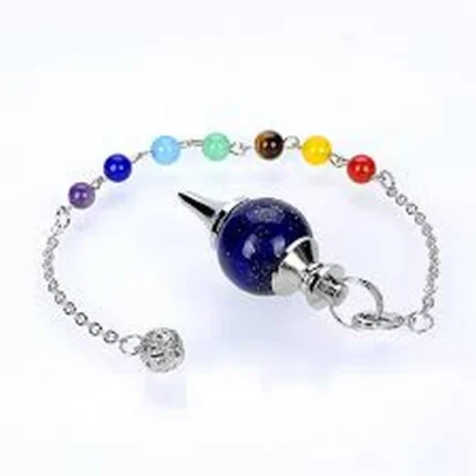 Pêndulo Lápis Lázuli Bola com Ponta Corrente Chakras 4cm