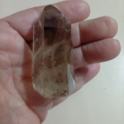 Ponta Sextavada Cristal Fumê Limpeza 80gr 7x3cm