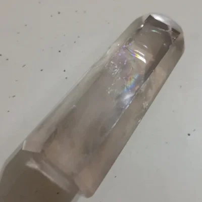 Ponta Sextavada Cristal Fumê Limpeza 100gr 7x3.5cm