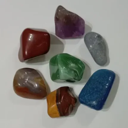 Kit 7 Pedras dos Chakras com Olho de Tigre Natural 380 gr