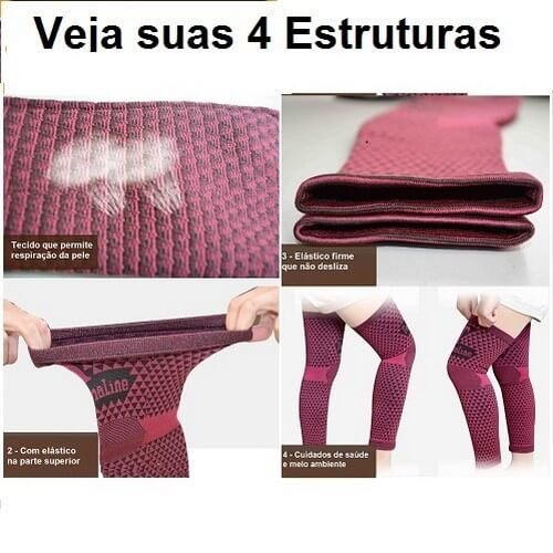 Protetor de Perna Tecido Turmalina e Magnético Dores