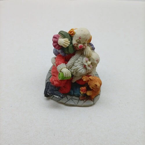 Natal Papai Noel Deitado com Palhaço e Ursinho Resina 7x5cm